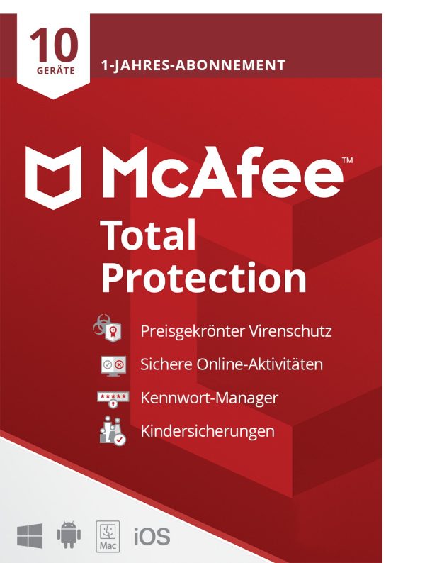 McAfee Total Protection 1 Jahr 10 Geräte Abonnement
